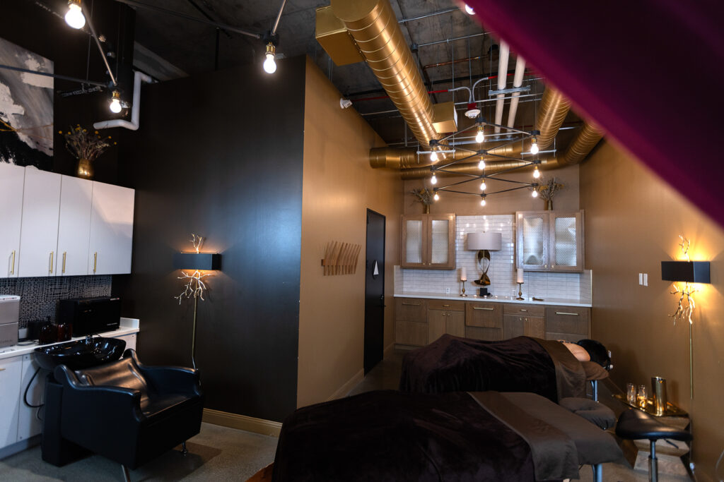 The Gold Room luxury spa suite at Trü Encompass Beauty in Sacramento